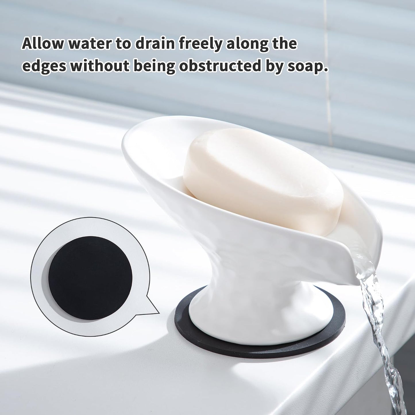 White Ceramic Soap Holder / Matte White