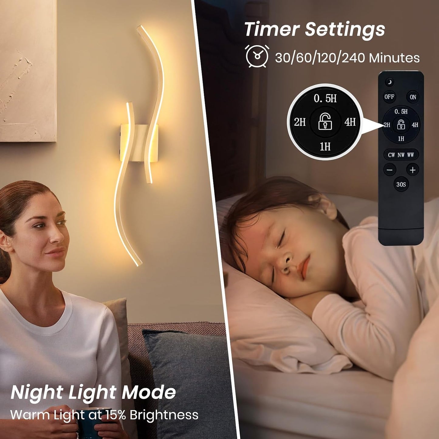 CANEOE Battery Operated Wall Sconces with Remote Control, Rechargeable Dimmable Touch Wall Sconces Set of Two
