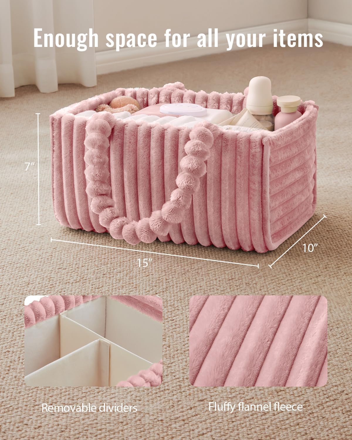 Nursery Storage Basket / Blush Pink