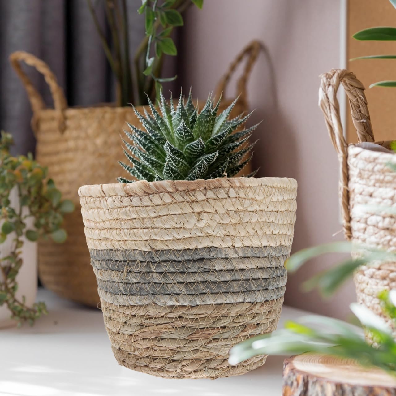 Woven Planter Covers / 7 x 6 / Set of 2