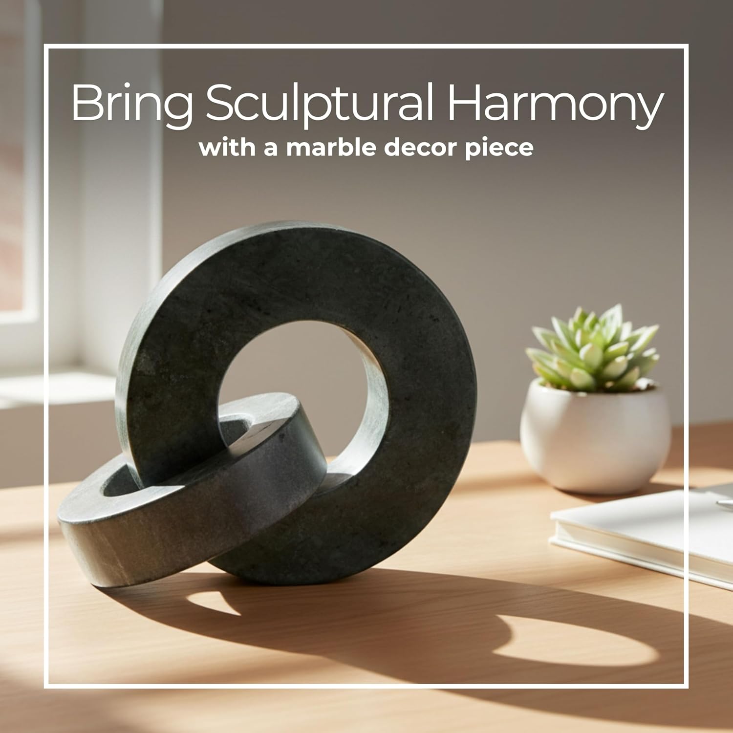 Modern Shelf Sculpture and Office Accents / 6.0" H / Green