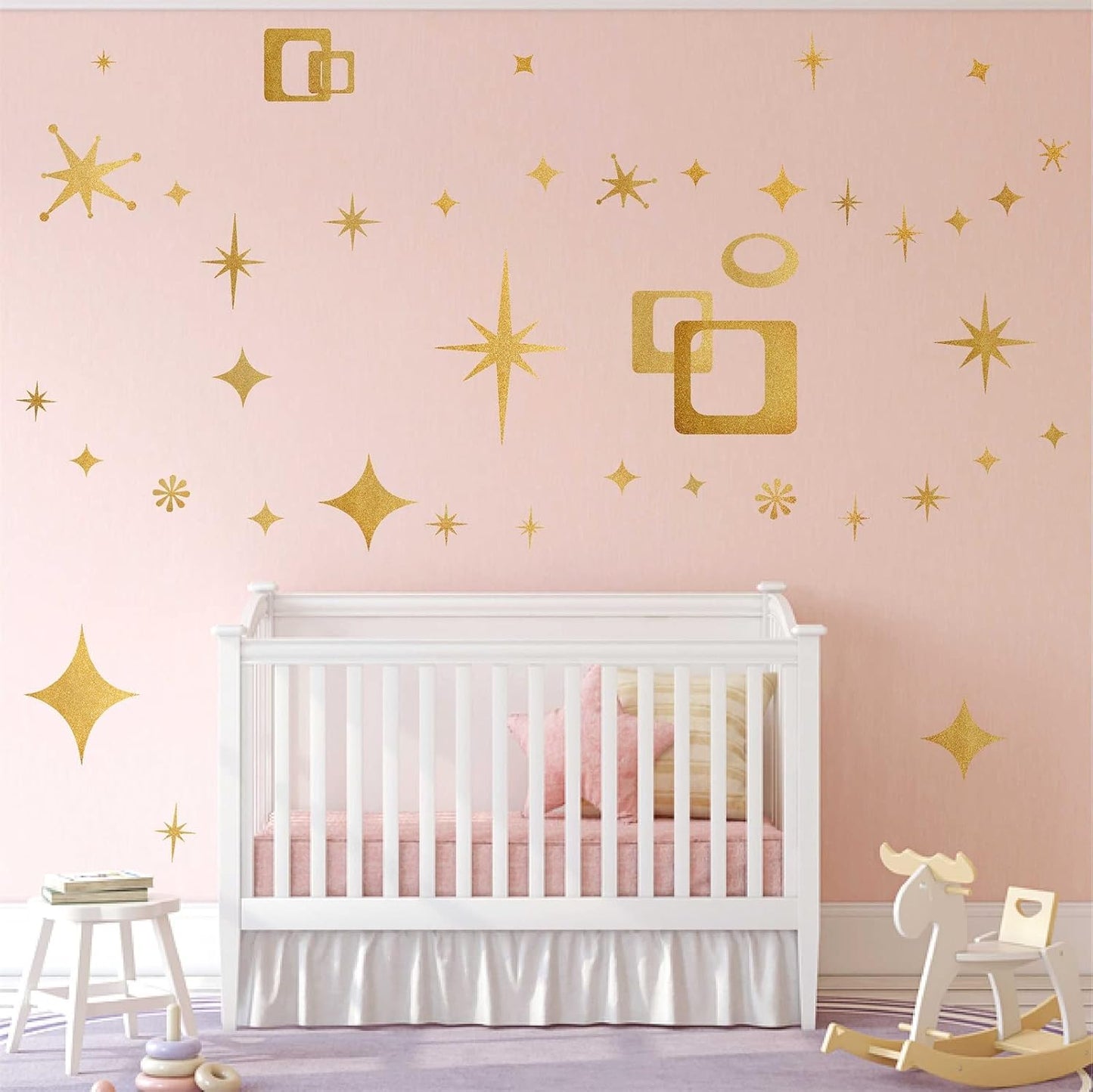 Star Wall Decals Retro Star Wall Decal Ovals and Squares Walls Decals Geometric Walls / Eye Decals