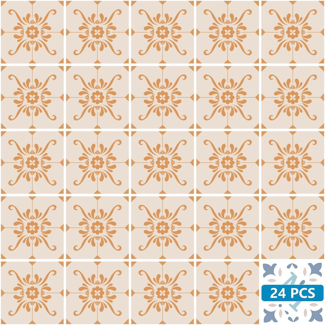 Tile Stickers by / Tile 5 / 4 x 4 / Set of 24