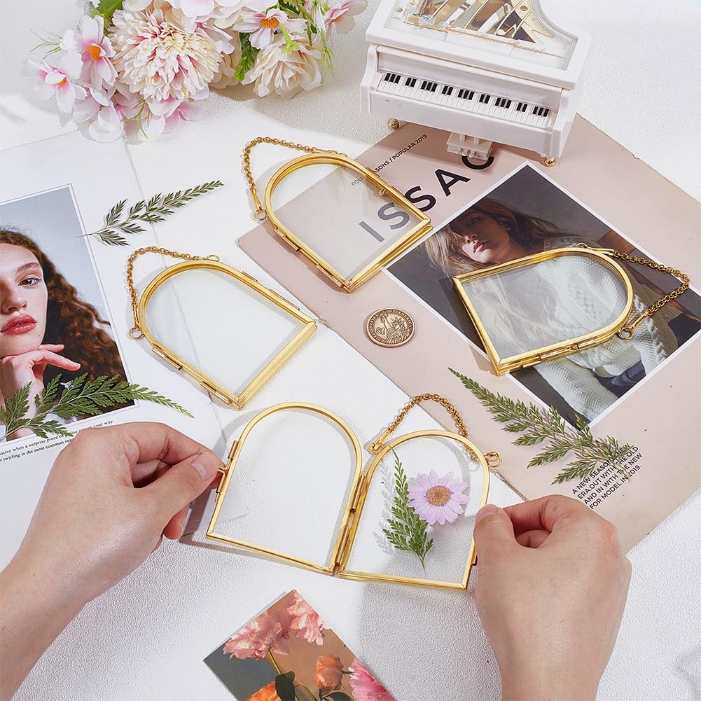 Wall Hanging Mini Photo Frames Double Glass Picture Frame / 2.3 x 3.3 / Set of 6