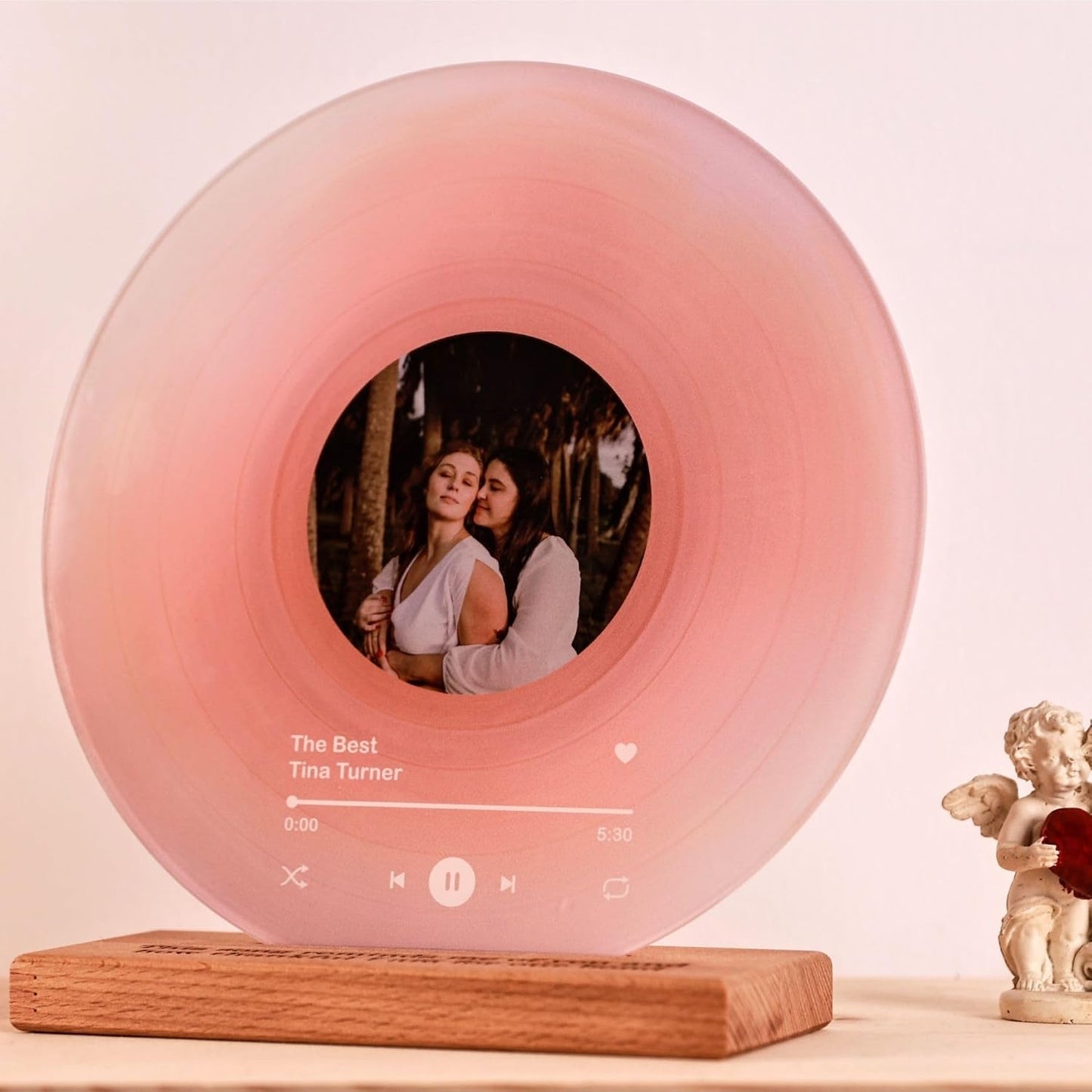 bonibom Personalized Vinyl Record with Photo - Custom Acrylic Song Plaque - Unique Gifts for Anniversary, Wedding