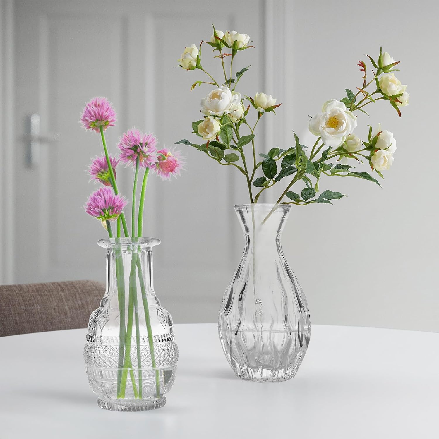 Mini Glass Bud Vases / Clear / Set of 6
