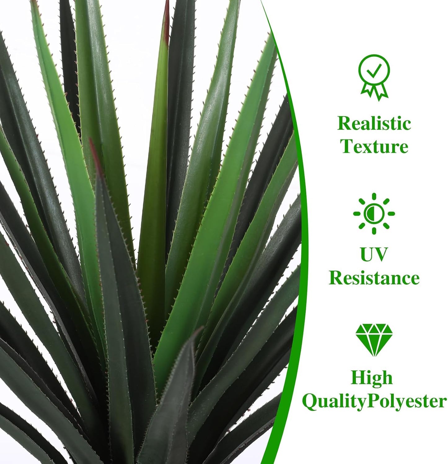 Agave Plant Artificial Succulents Large Fake Outdoor Plants UV Resistant Faux / 3ft / 3 Inch