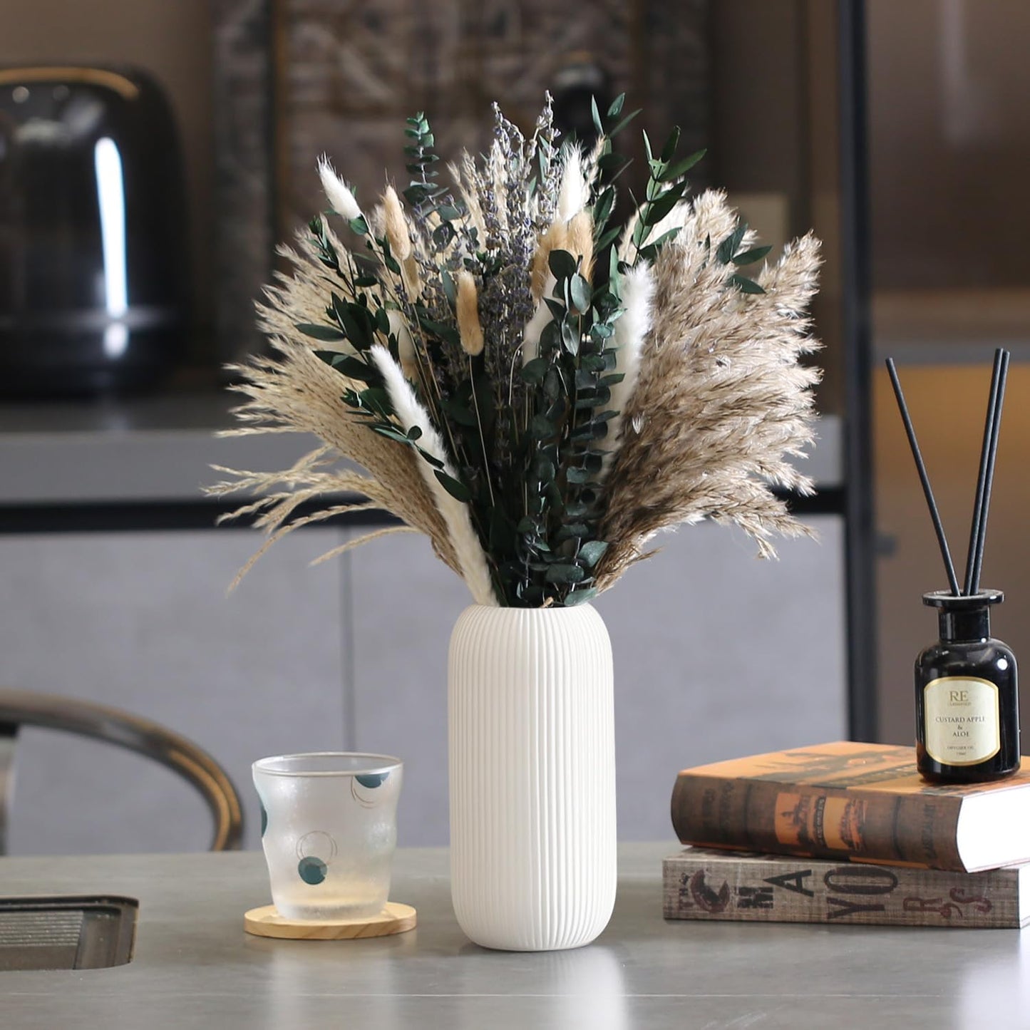Bohemian Ceramic Vase / White / 8in-pill / 8 Inch