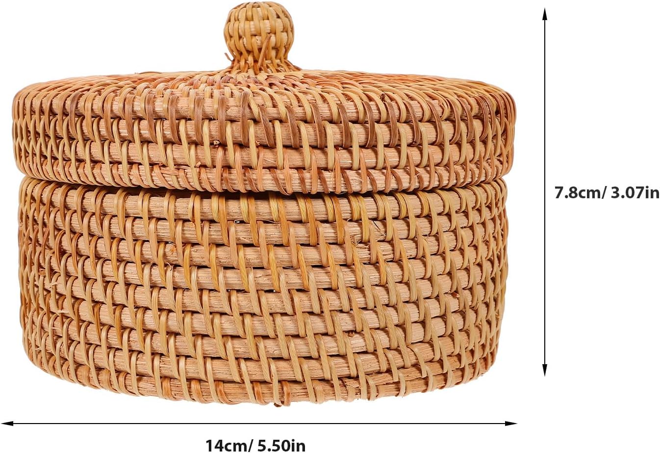 Hand Woven Rattan Basket for Desktop or Decorative Use