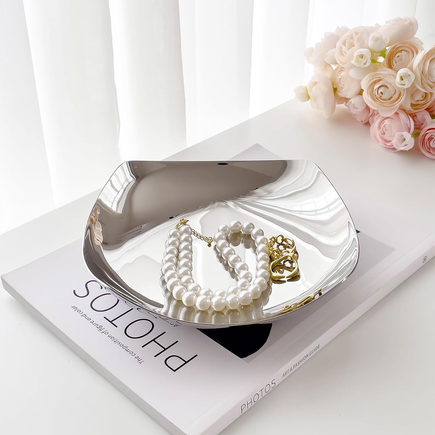 Key Bowl For Entryway Table / Silver
