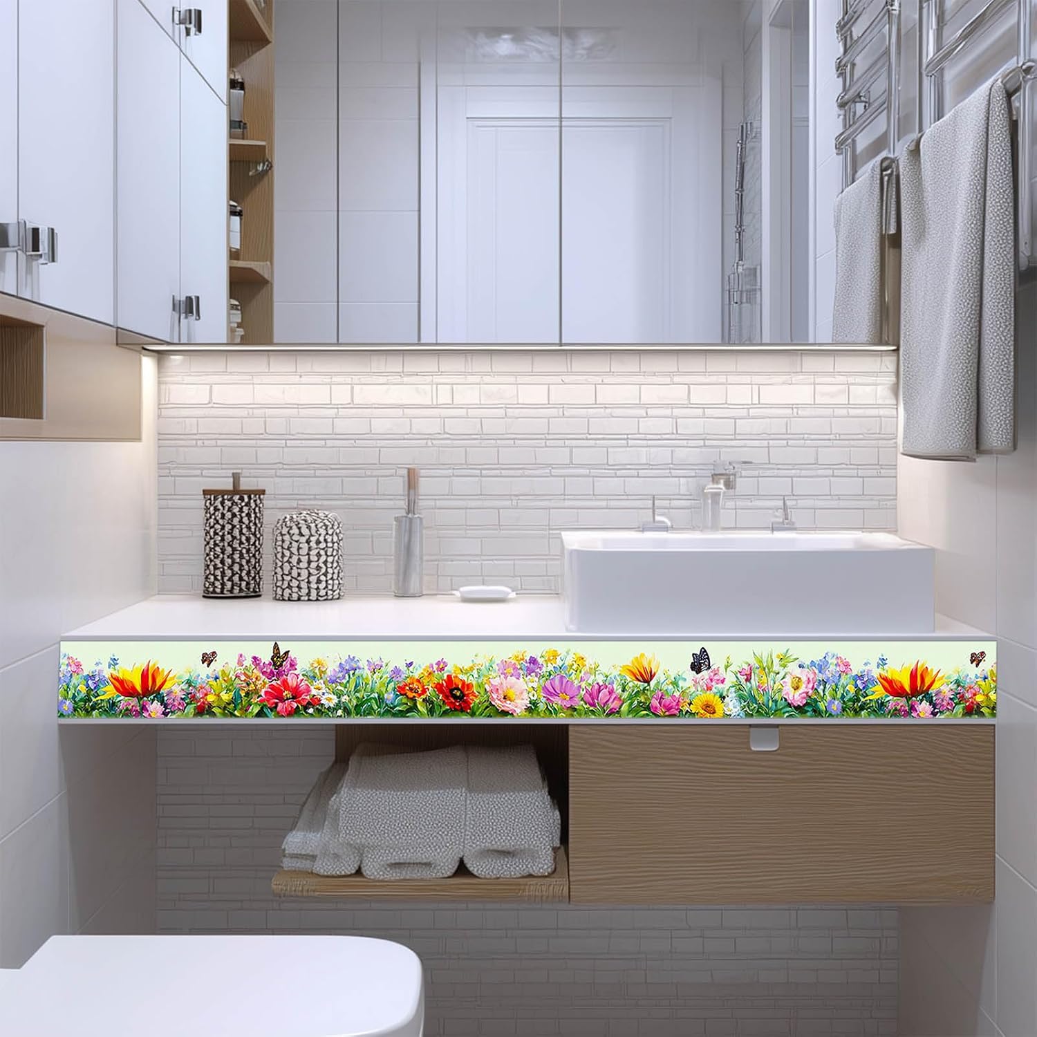 Wallpaper Border Peel and Stick Decorative Wall Trim Self Adhesive / Spring Wildflower Garden