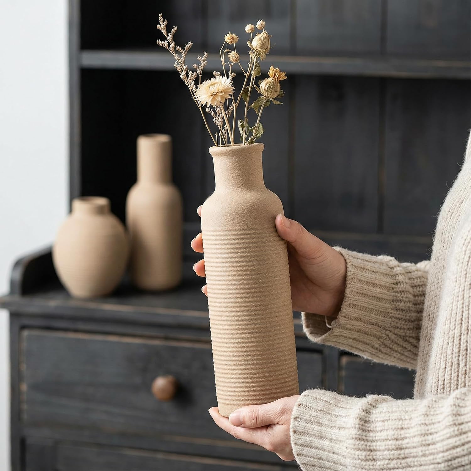 Rustic Farmhouse Vase / Retro / Set of 3