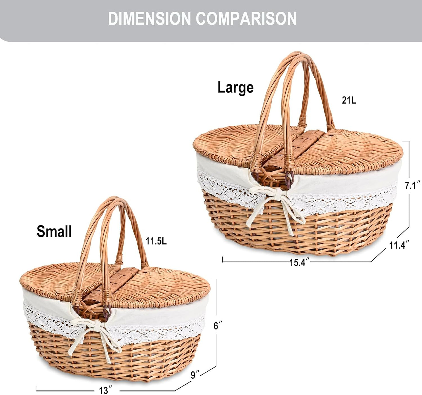 Wicker Picnic Basket / Large - Natural