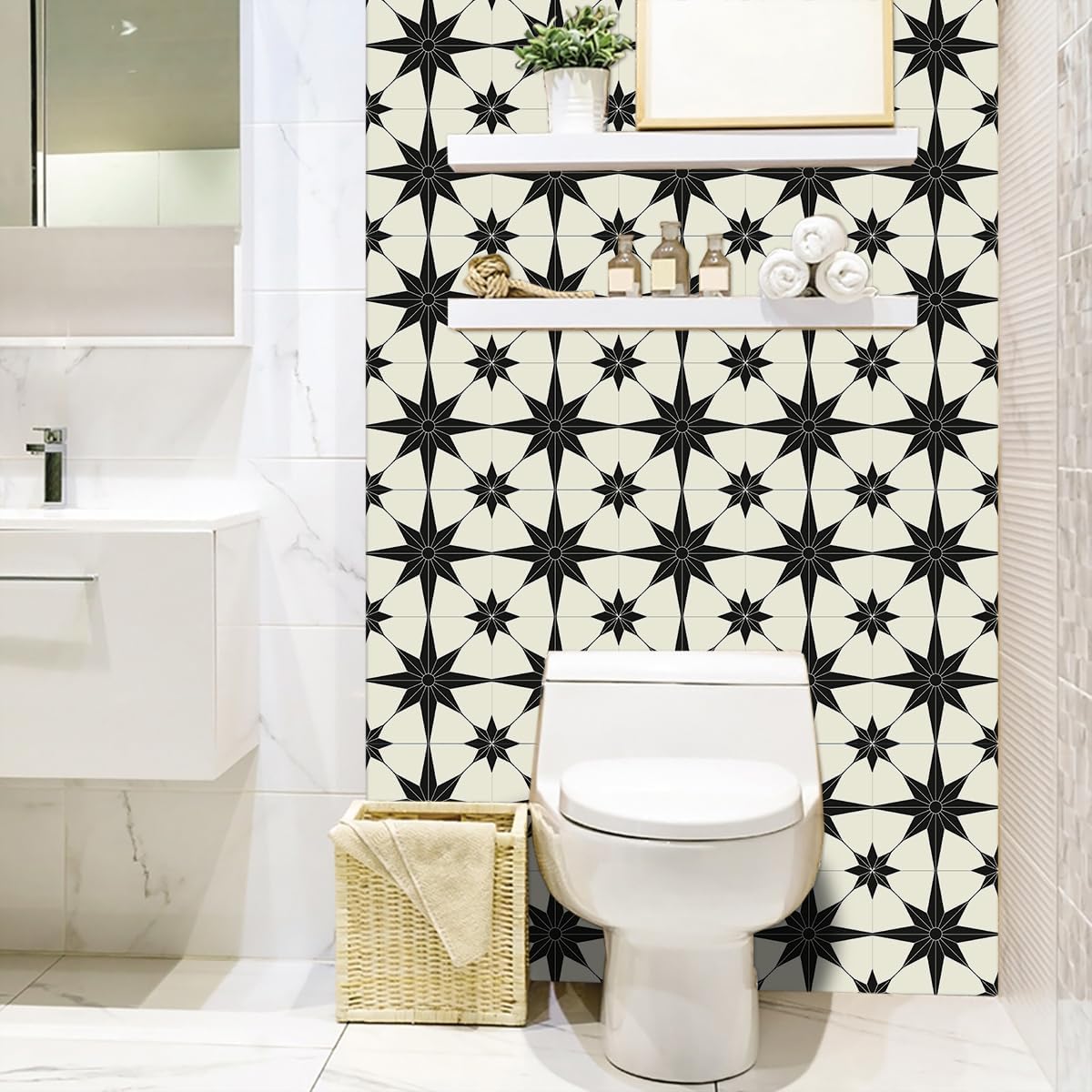 Peel and Stick Self Adhesive Removable Tiles Backsplash / Ds-01-l / 6 x 6 / Set of 16