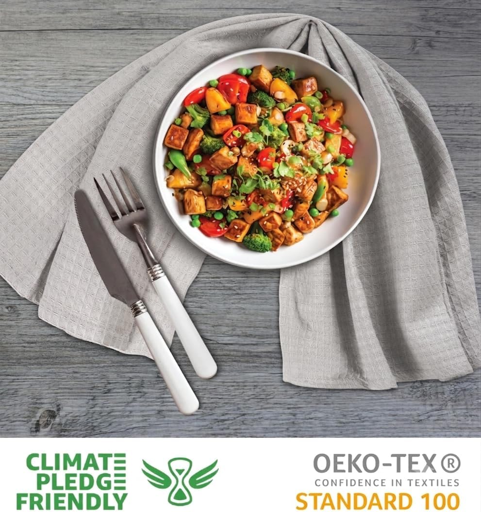 Urban Villa Kitchen Towels Cotton Dish Towels 20”x30” (Set of 6) Smoke