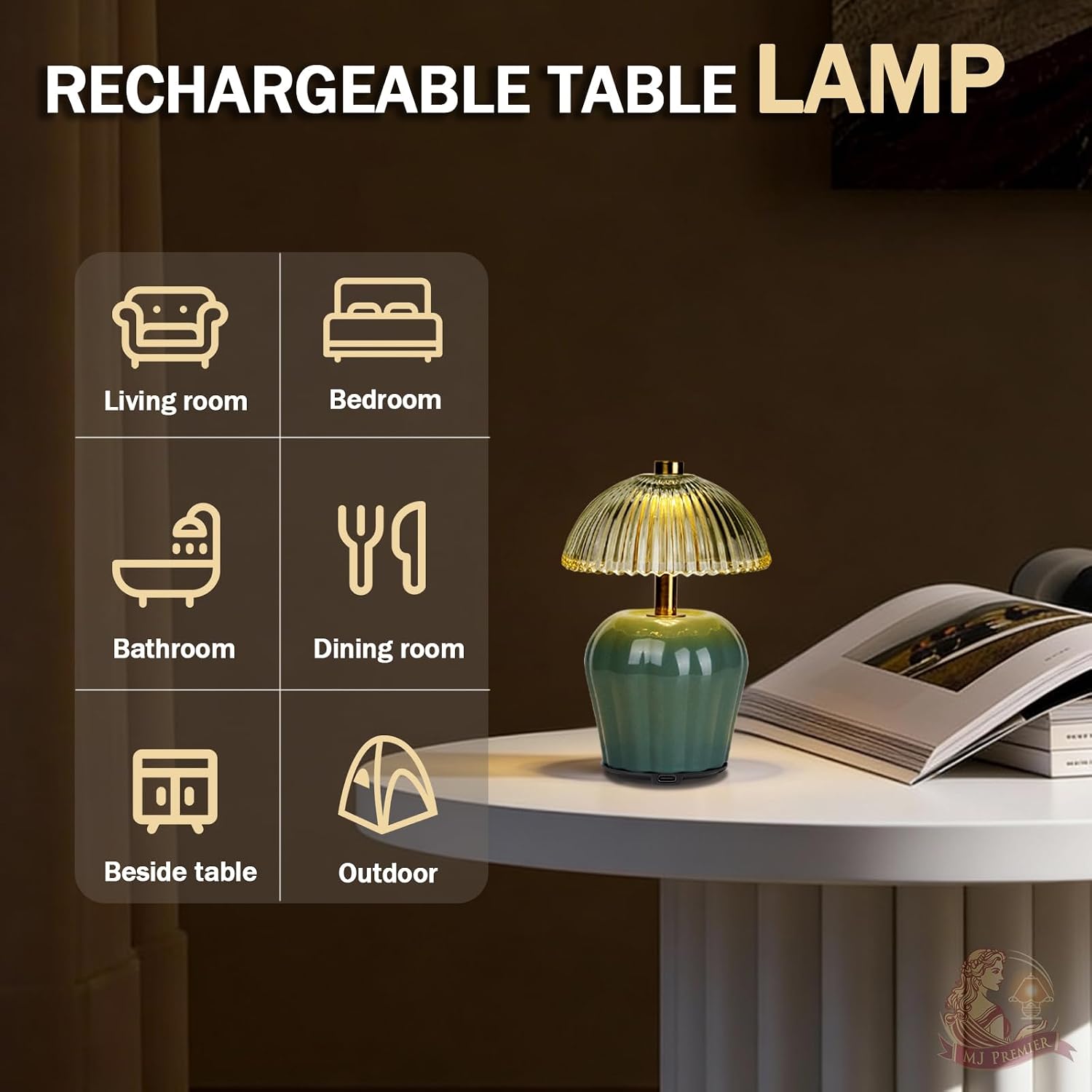Rechargeable Table Lamp / Green-2packs