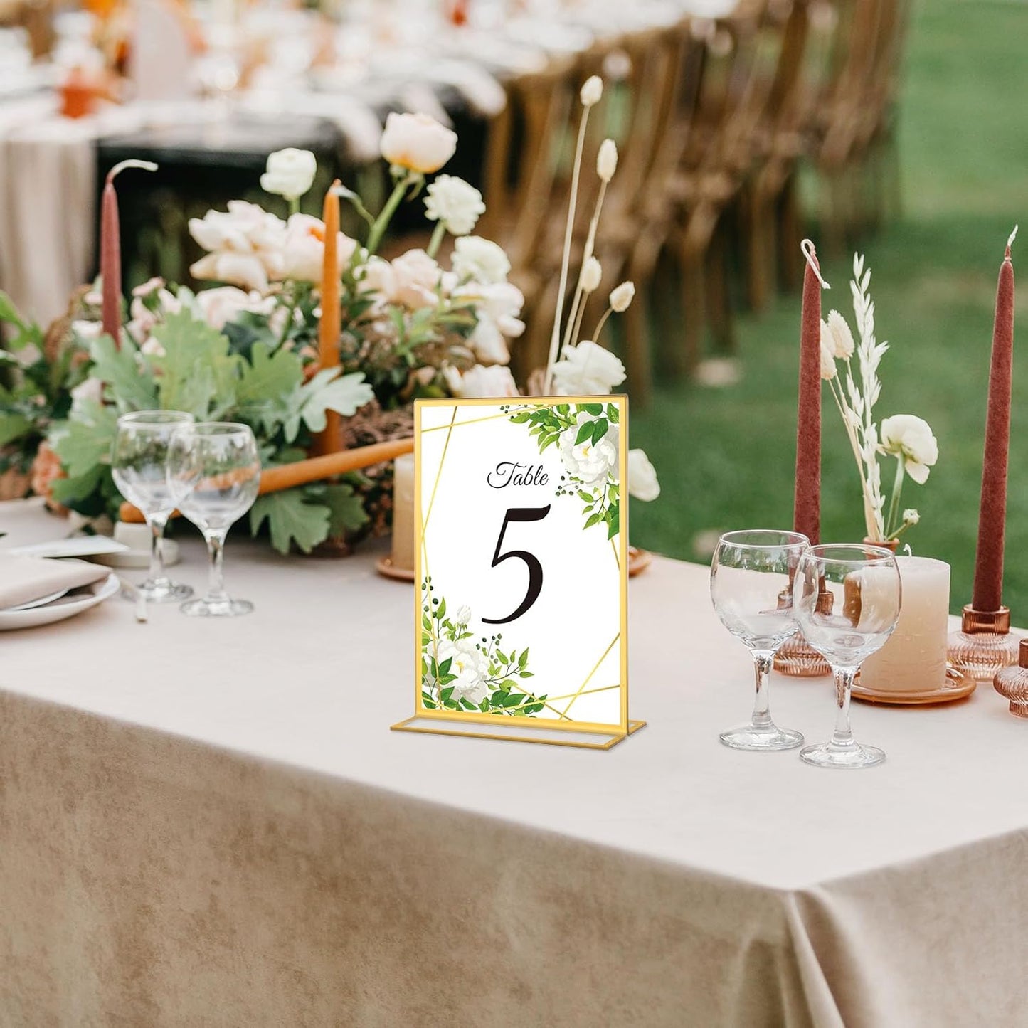 Gold Acrylic Sign Holders / 4 x 6 / Inch-gold-vertical / Set of 20