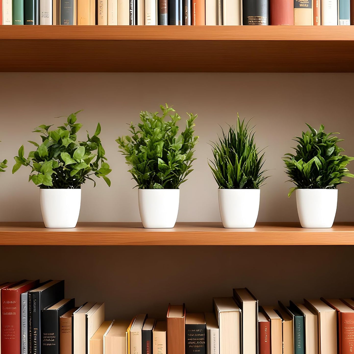 Mini Faux Flowerpot Artificial Plastic Eucalyptus Plant Wheat Shrub Greenery