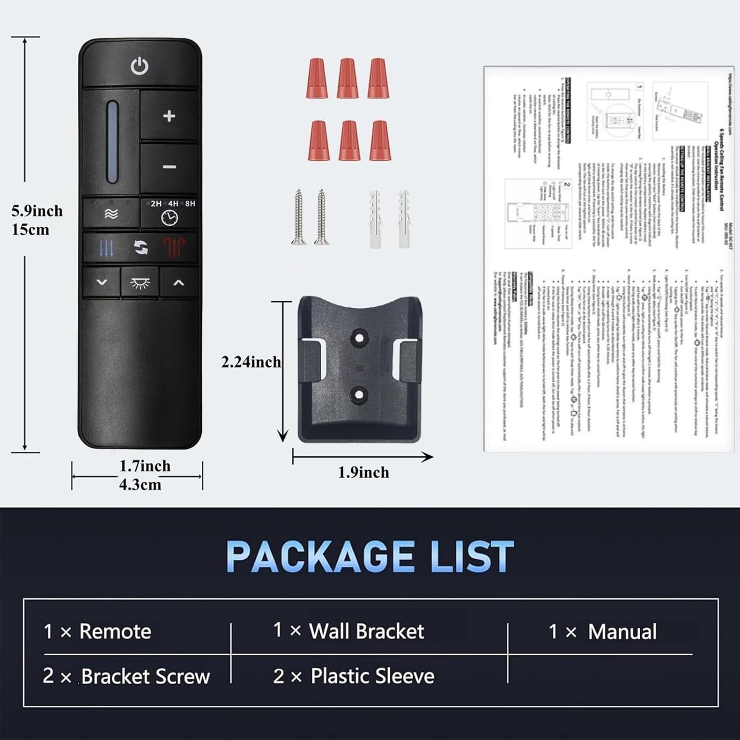 UC7225T Ceiling Fan Remote Control Replacement Home Decorators Collection Kensgrove & Altura DC