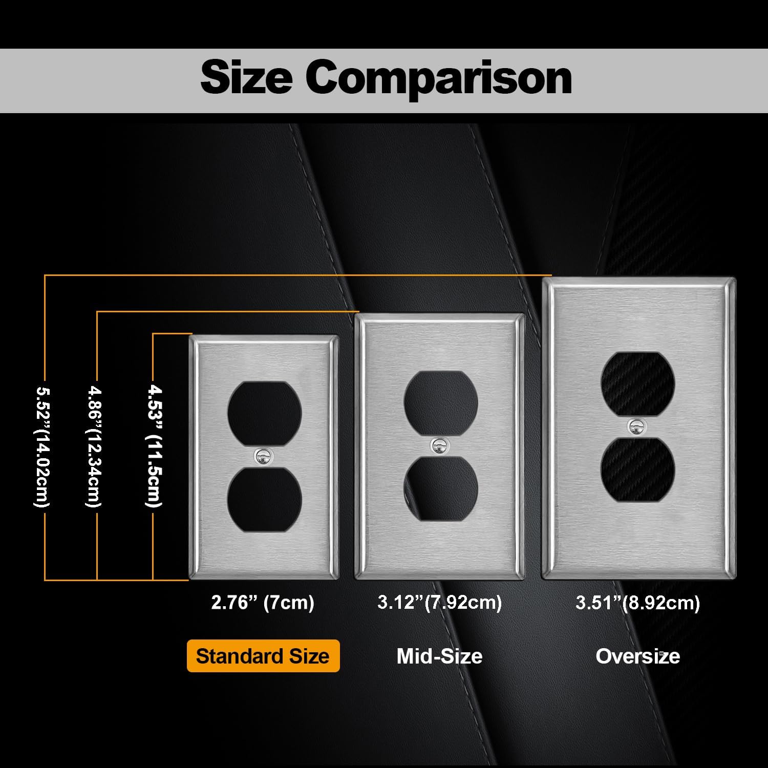 BESTTEN 30 Bulk 1-Gang Duplex Receptacle Metal Wall Plate, Brushed Finish | with Protective Film, Corrosion-Resistant