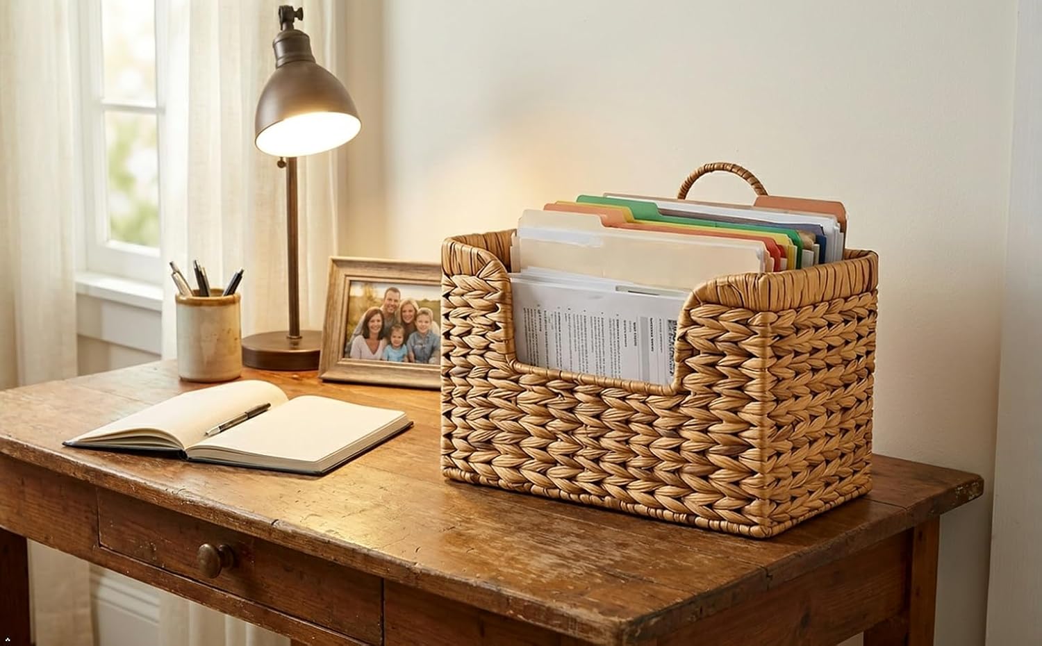 Wall Mounted Woven Magazine Basket
