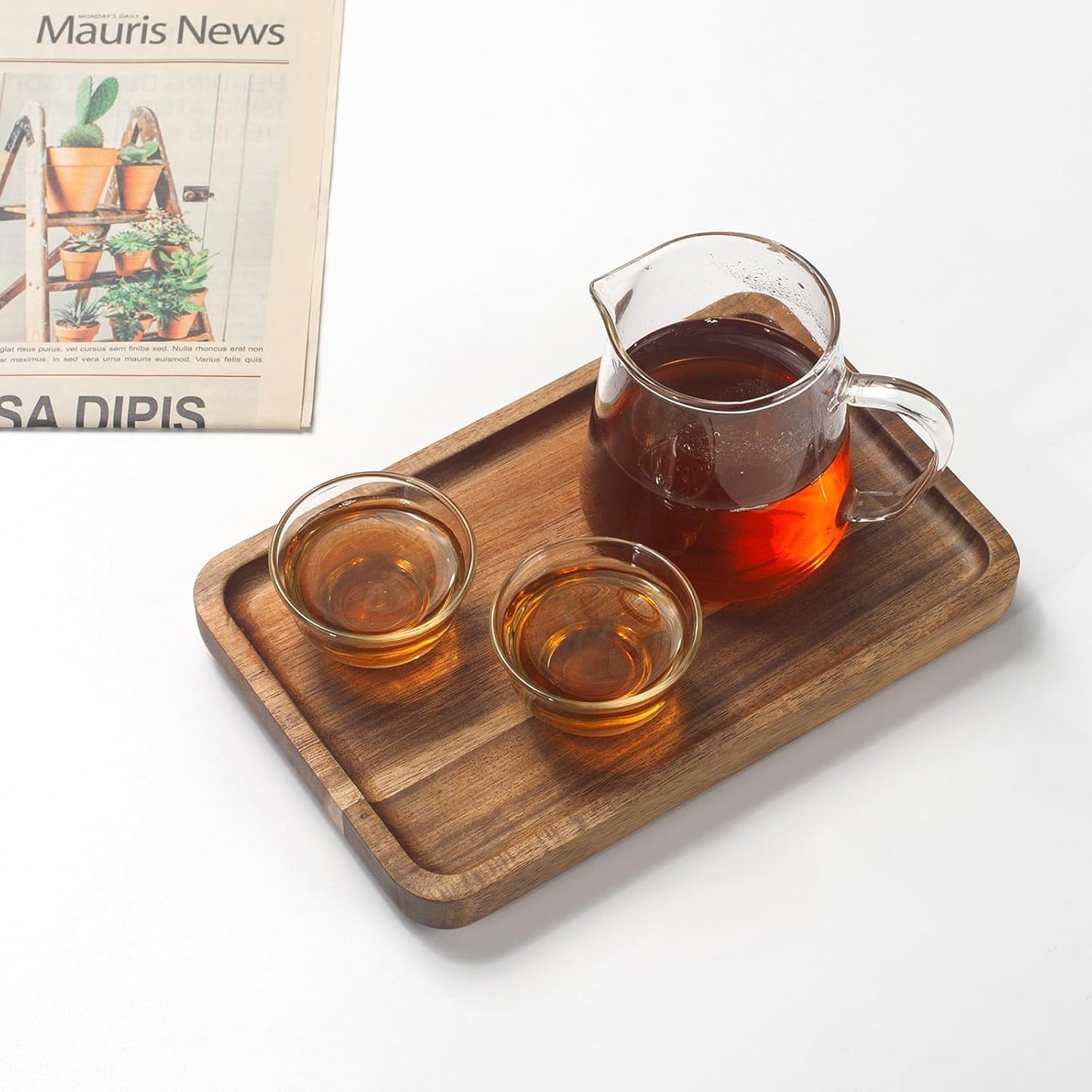 Wood Bathroom Tray for Organizing and Home Decor / 7.9 x 5.1 x 0.8
