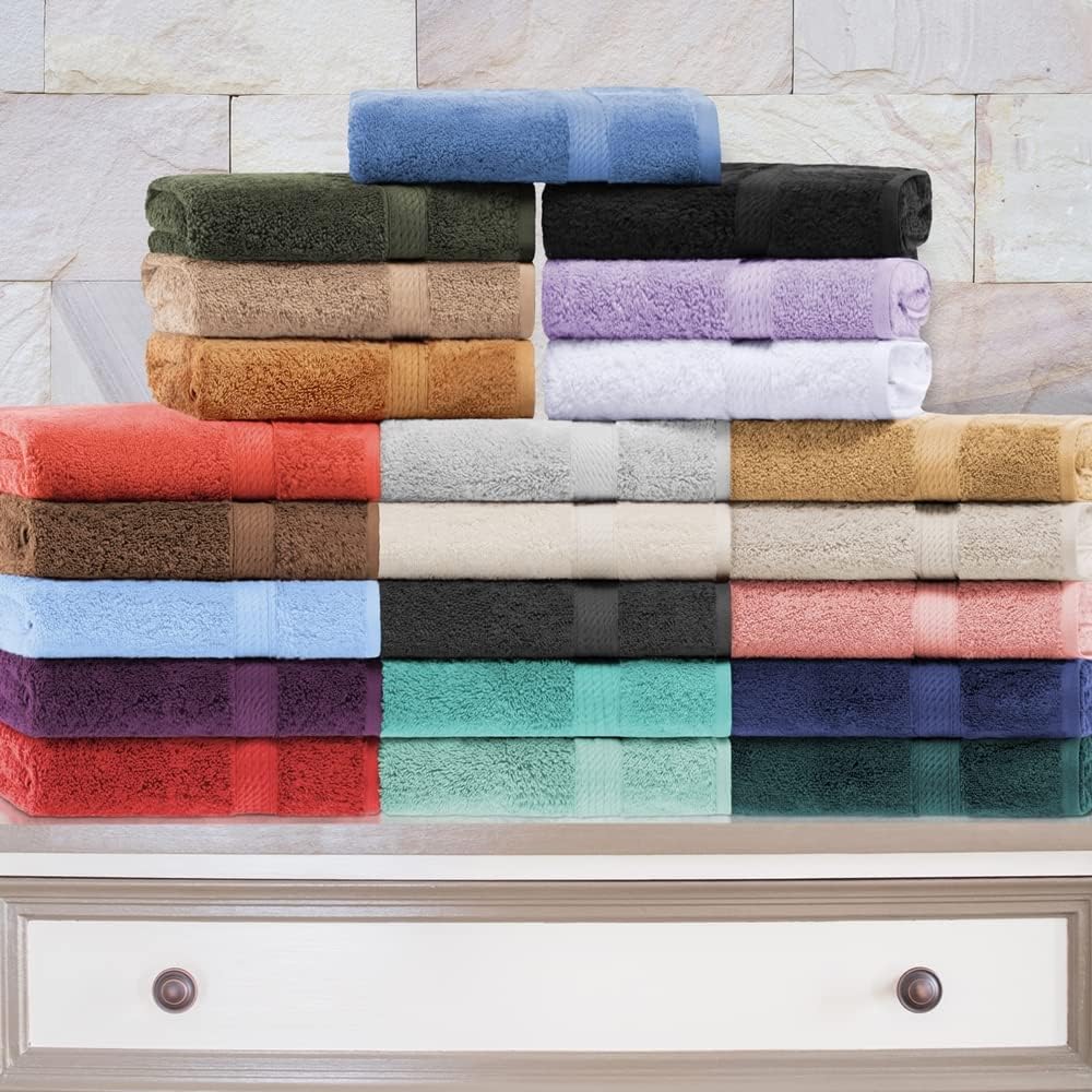 SUPERIOR Egyptian Cotton Plush & Absorbent, Hand Towel Set of 4, Cream | Quick Dry, Soft Luxury Towel Set, Bath