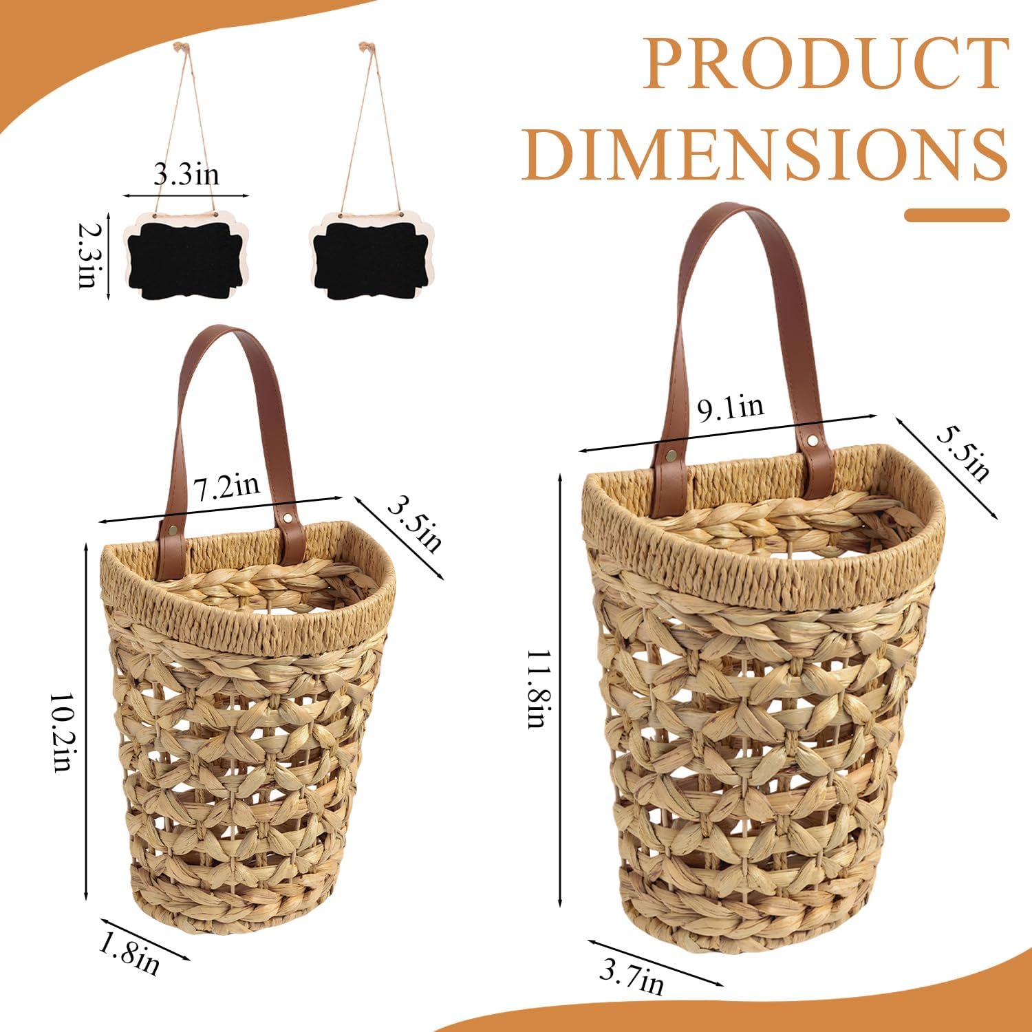 Wicker Wall Baskets / Set of 2
