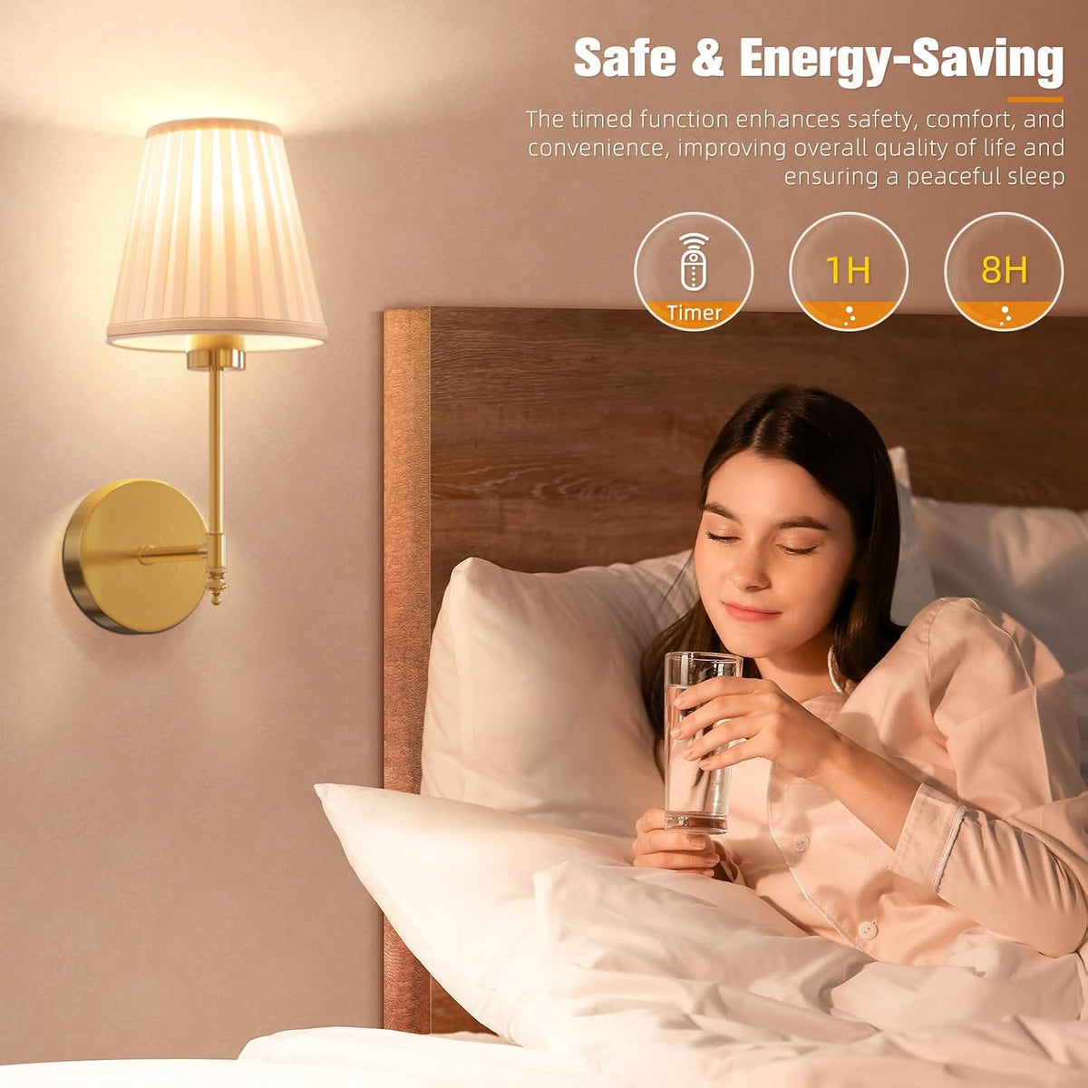 14.5 inch Battery Operated Wall Sconce Set of 2,Beige Gold Rechargeable Wall Lights with 10400mAh Dimmable Bulbs and