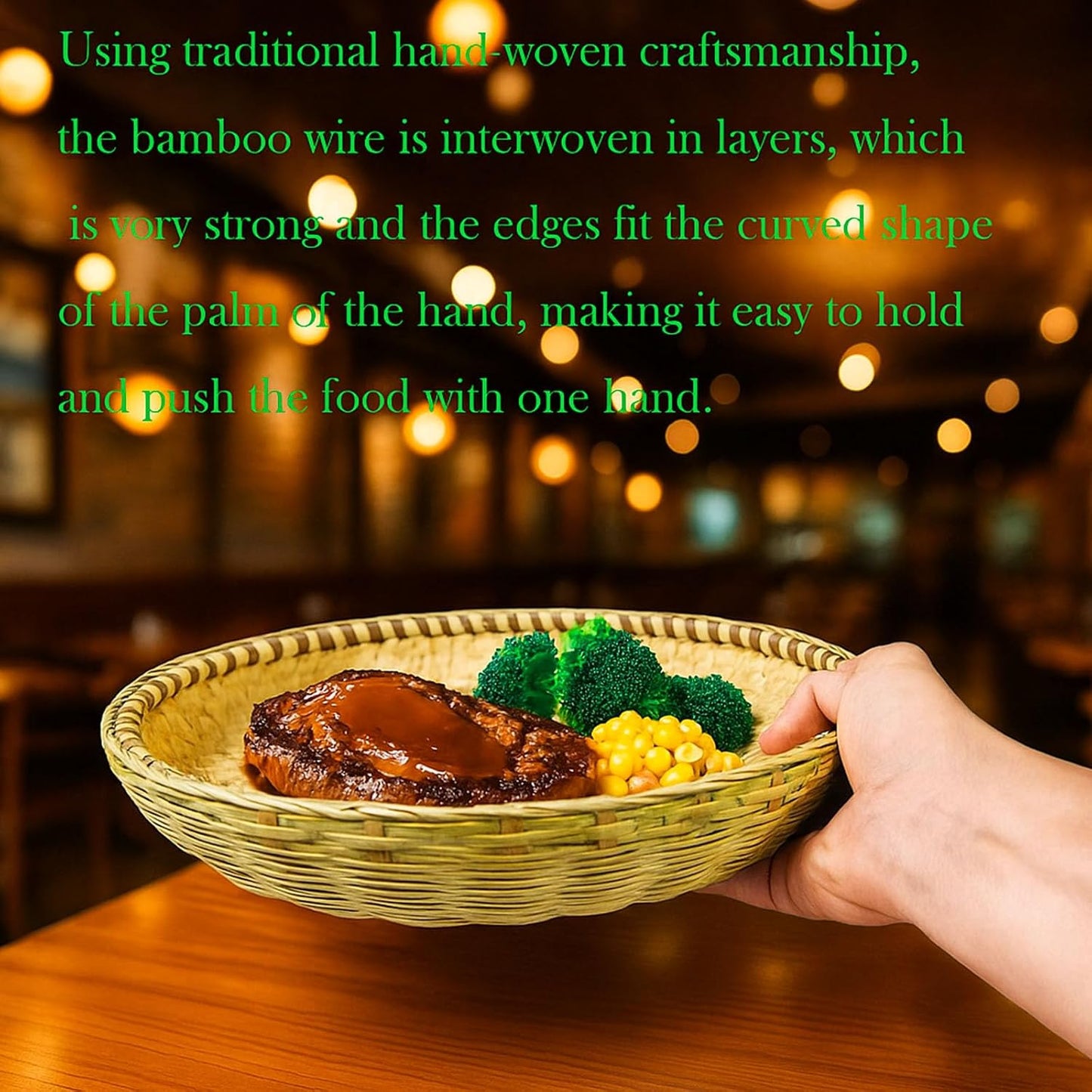 Bamboo and Rattan Fruit and Vegetable Basket
