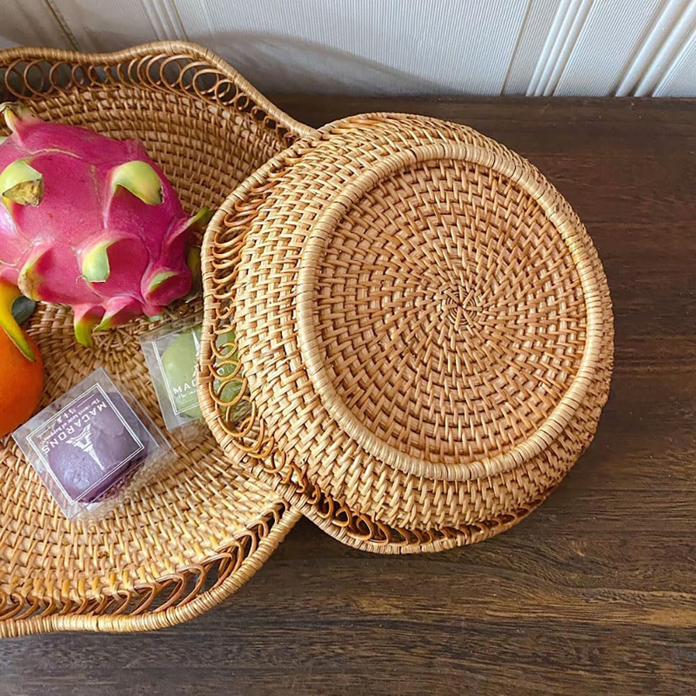 Rattan Bread Basket / Natural Rattan, , Wavy / Medium