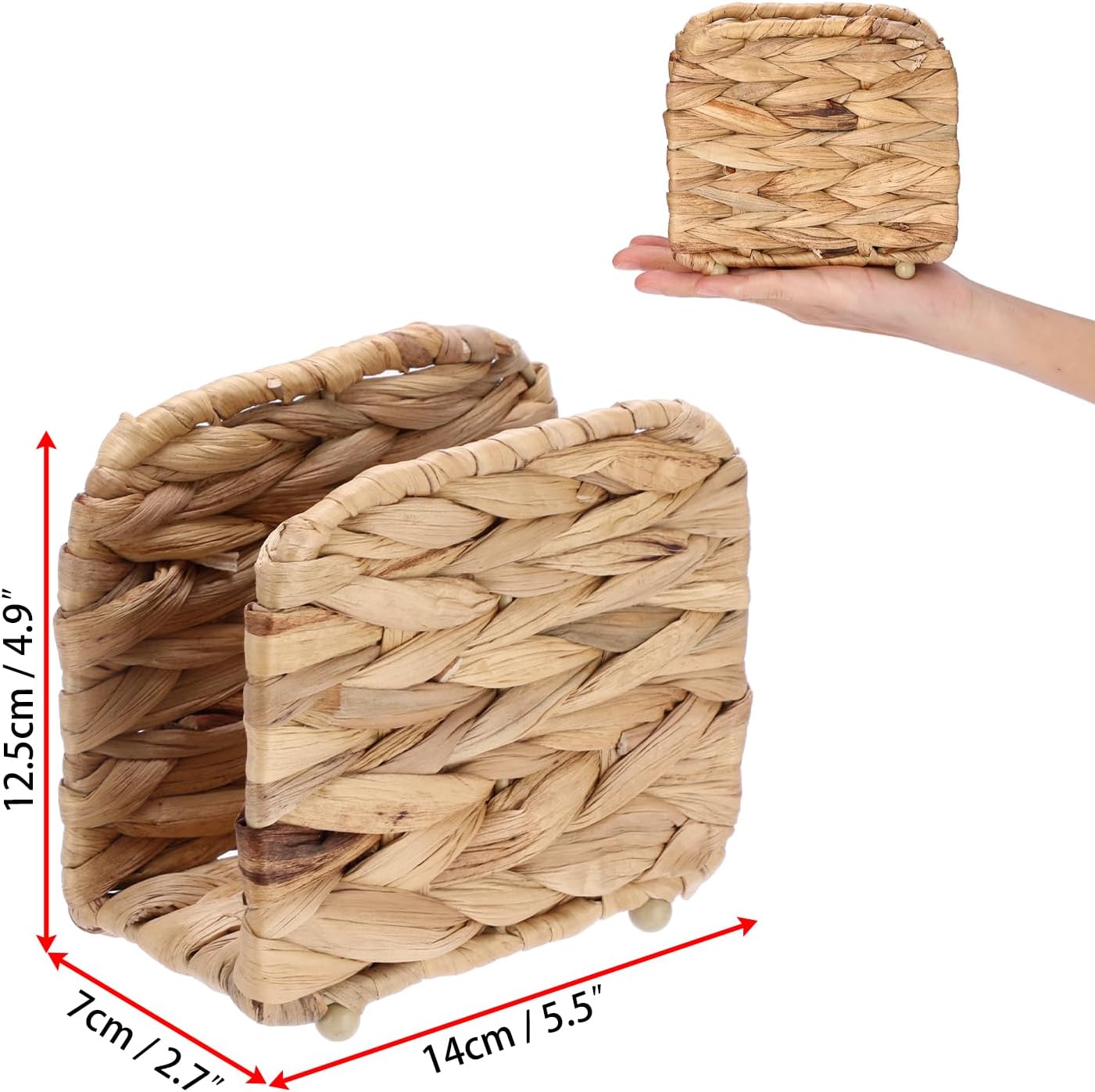 Water Hyacinth Napkin Holders Wicker Upright Freestanding Paper Napkins Holder