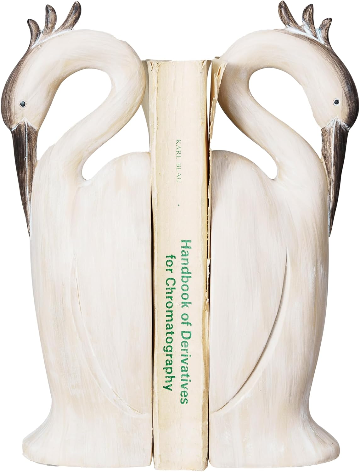 Resin Heron Bookends / Cream