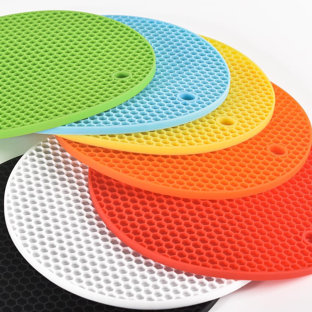 6 Packs Multipurpose Non Slip Heat Resistant Pot Holder / White
