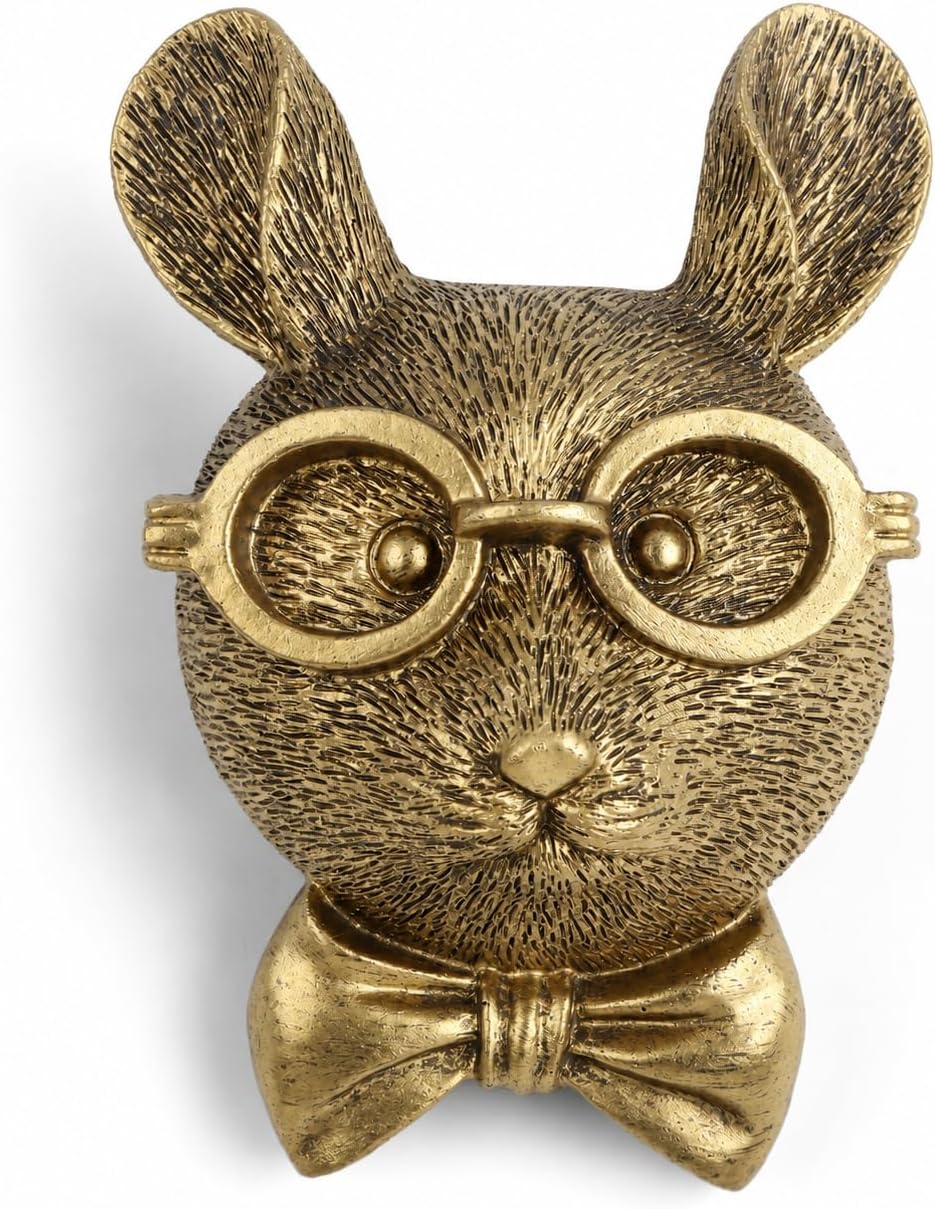 UITWMKTG Gold Mouse Head Wall Decor - Modern Animal Wall Sculpture, Mouse Wall Art for Living Room, Bedroom, Office