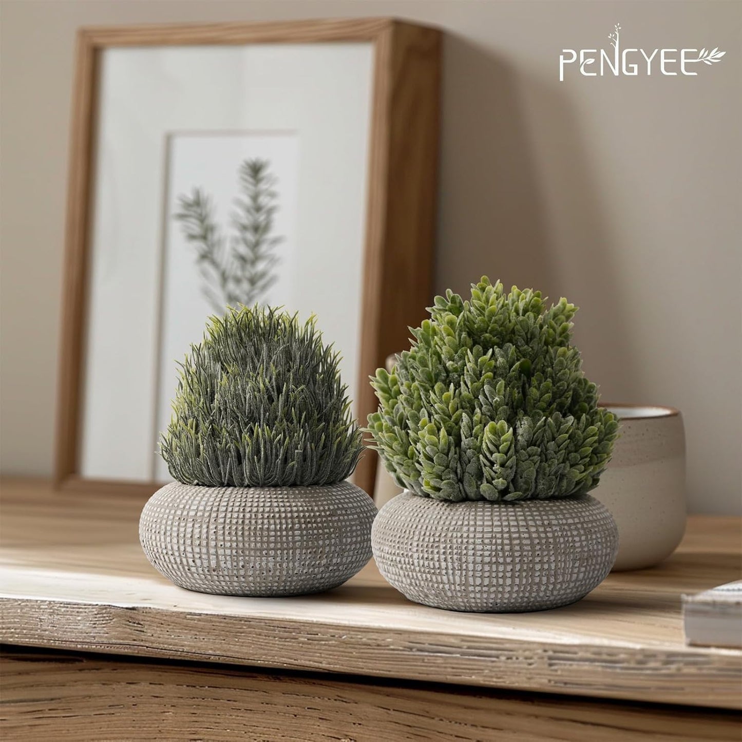 Small Faux Plants / Frosty Green-sedum / 5.7 Inch / Set of 2