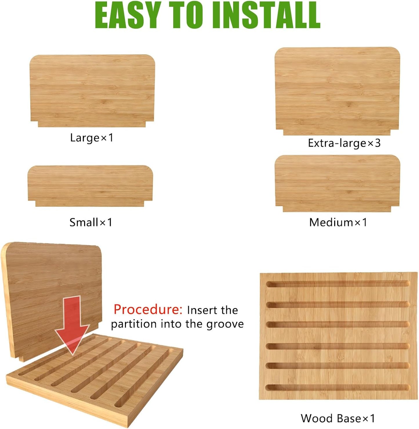 Desk File Mail Organizer Countertop, 5 Slots Bamboo Folder Sorter Holder for Letter, Envelope, Paper, Bill Filing