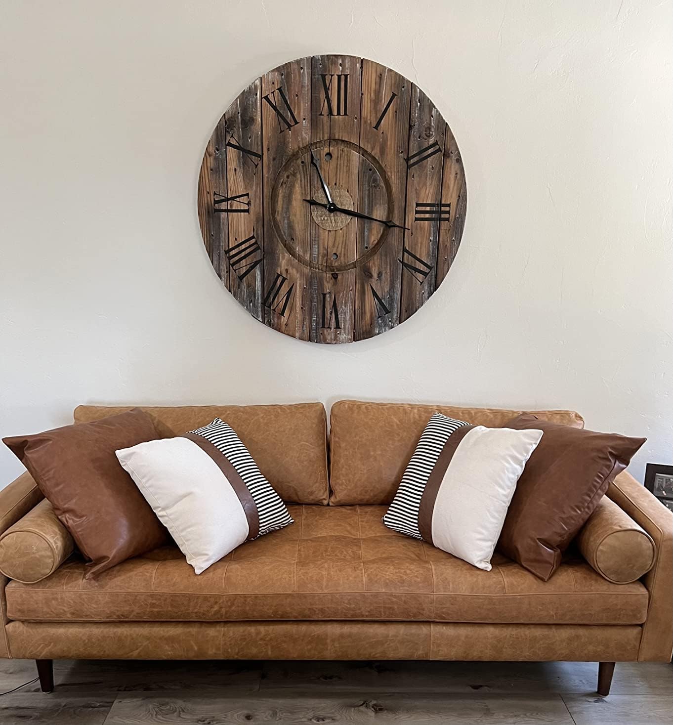Modern Tan Faux Leather Accent Pillow Covers / Gray / 18 x 18 / Set of 2
