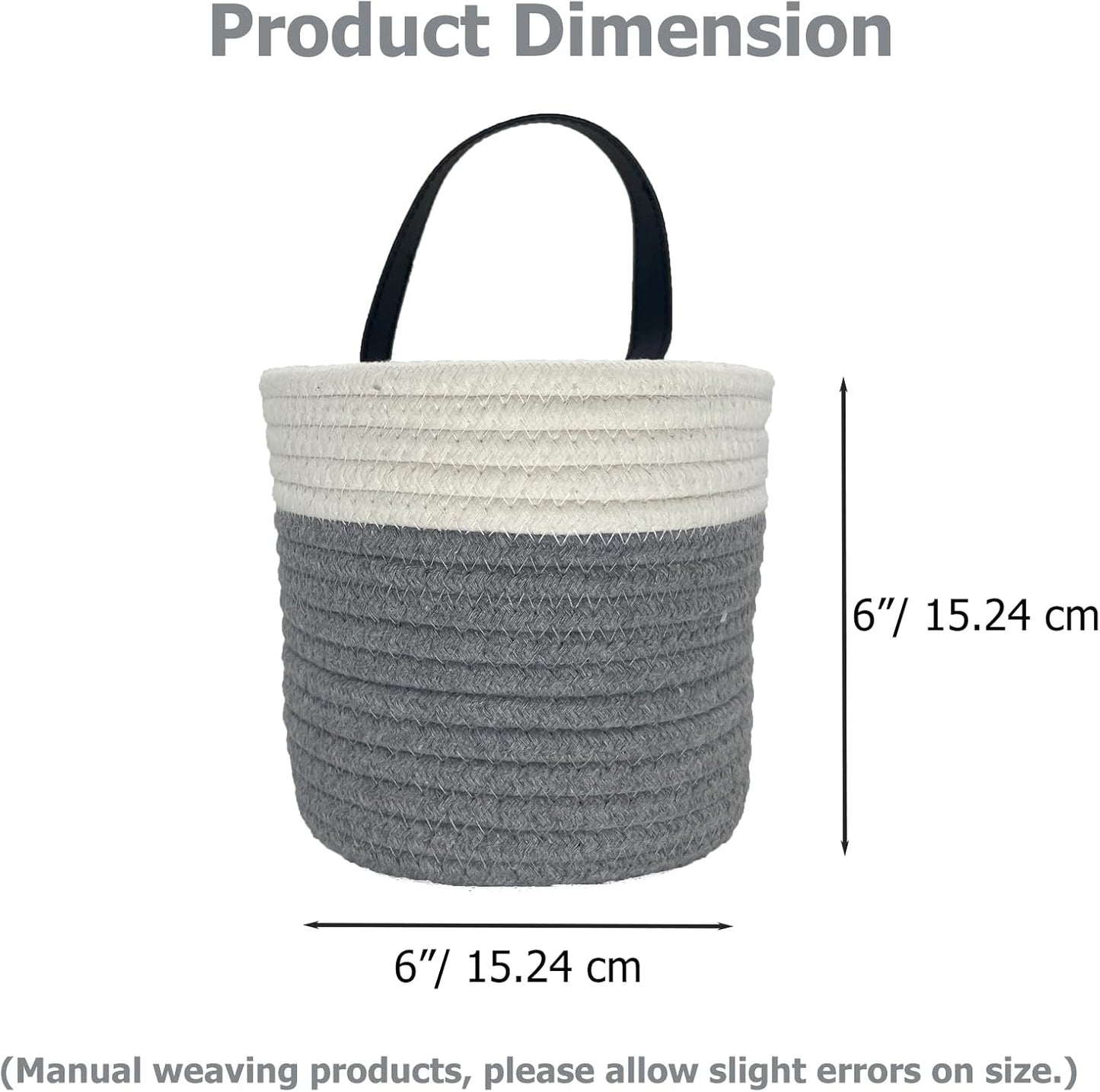 Handles Woven Organizer Storage Basket / Light Dark / Set of 2