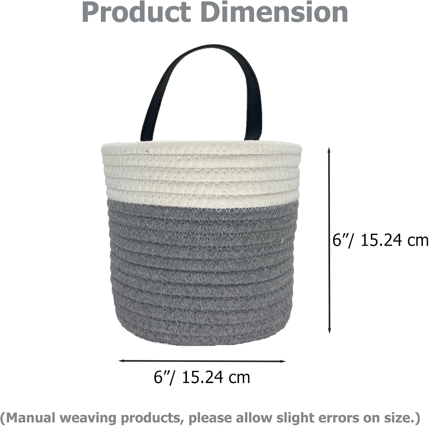 Handles Woven Organizer Storage Basket / Light Dark / Set of 2