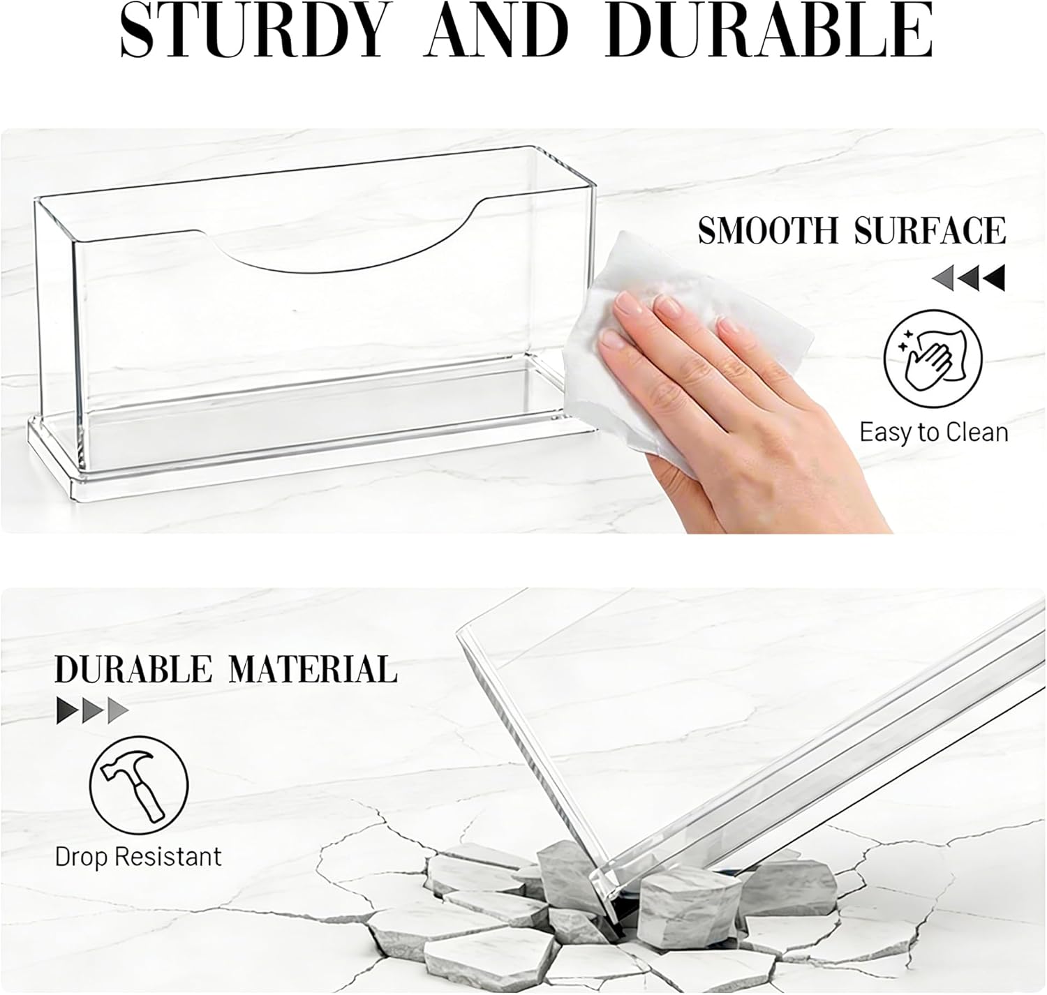 Guest Towel Napkin Holder Bathroom / Vertical - Guest Towel Holder / Clear