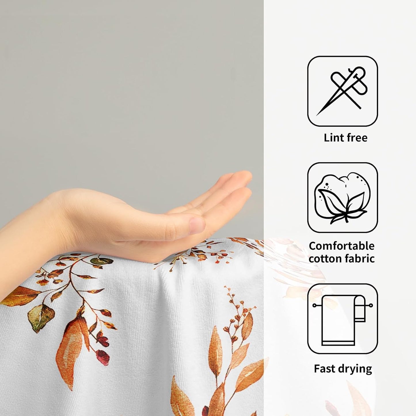 Giwawa Orange Eucalyptus Hand Towels Set of 2 Sage Leaves Soft Absorbent Small Bath Towel Kitchen Dish Guest Towel for