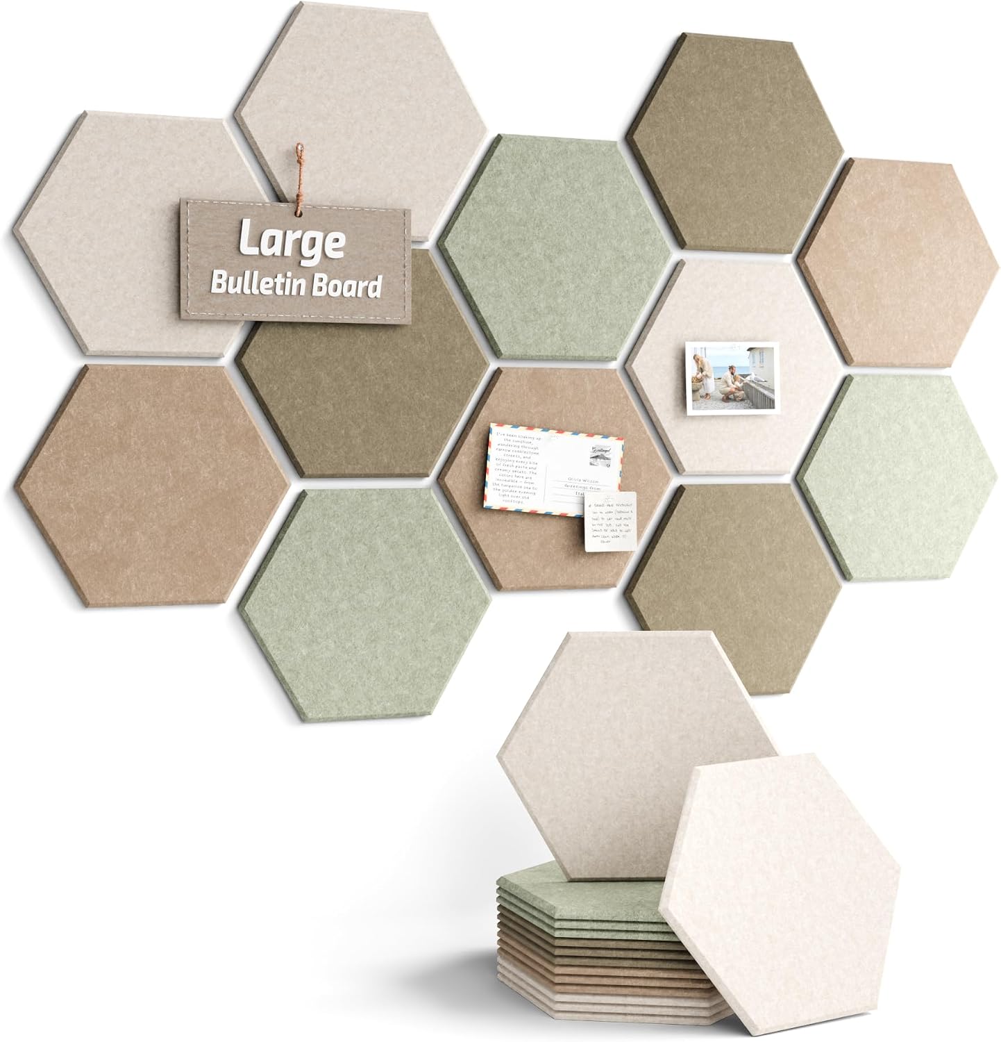 Fluxynara 36" x 24" Large Felt Bulletin Board, Milky White