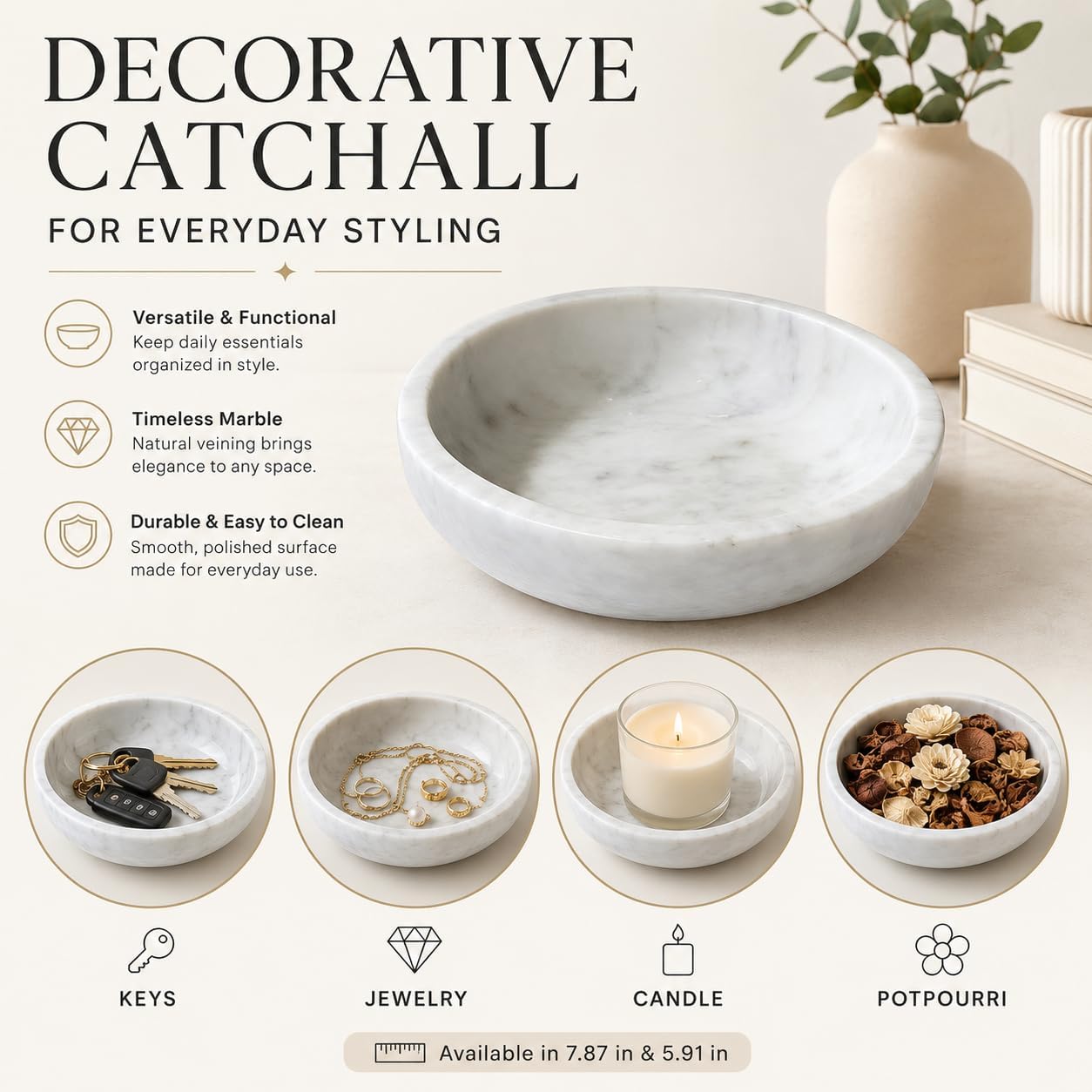 Sunglasses and Small Decor / White-7.87inch
