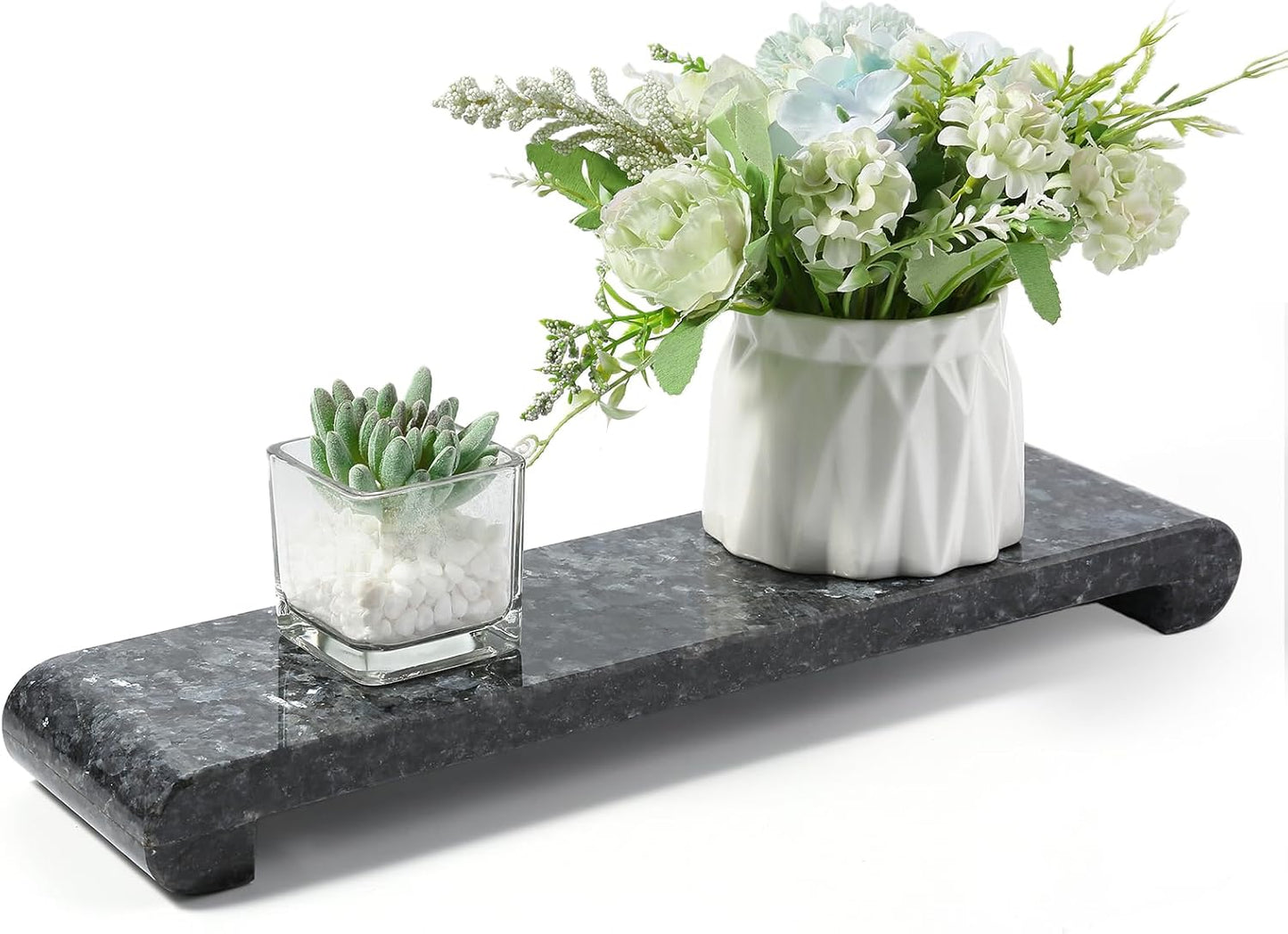 Marble Tray / Small Plant Tray / Blue Pearl / 4.02 x 15.98
