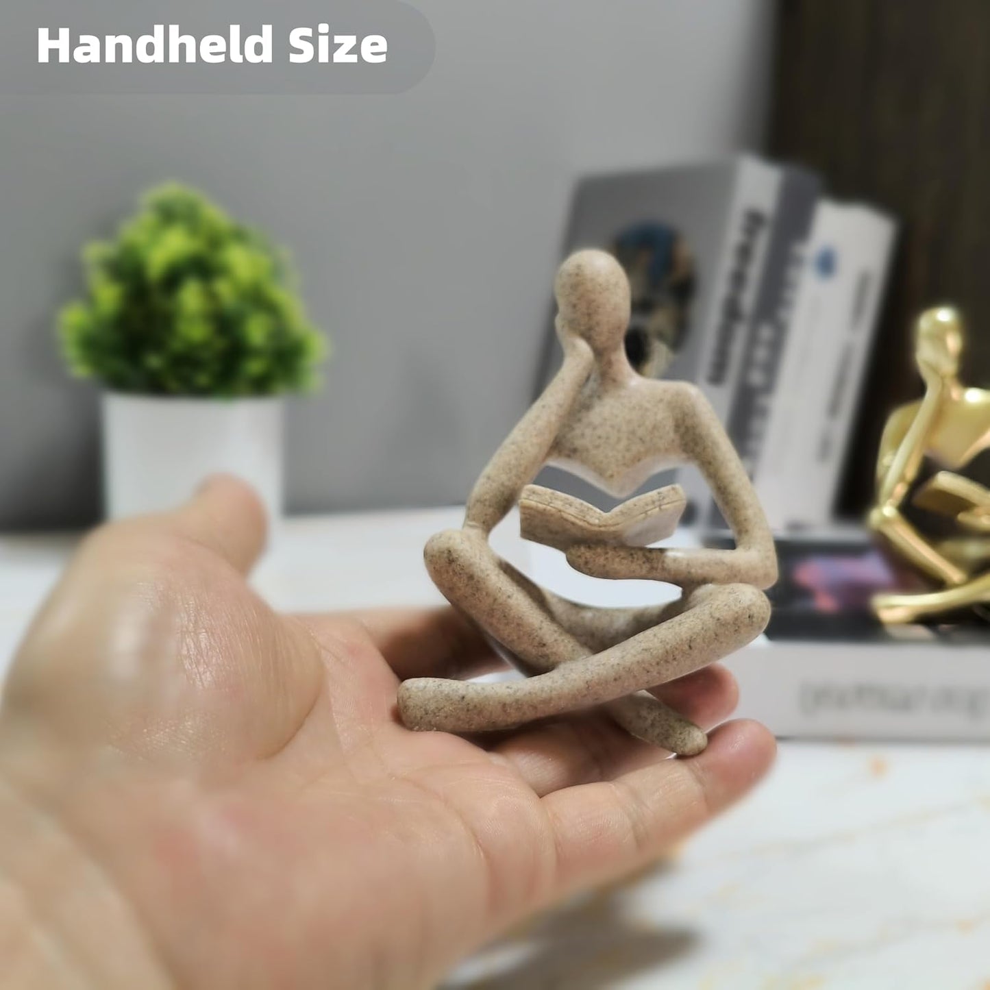Reading Thinker Statue / Gray