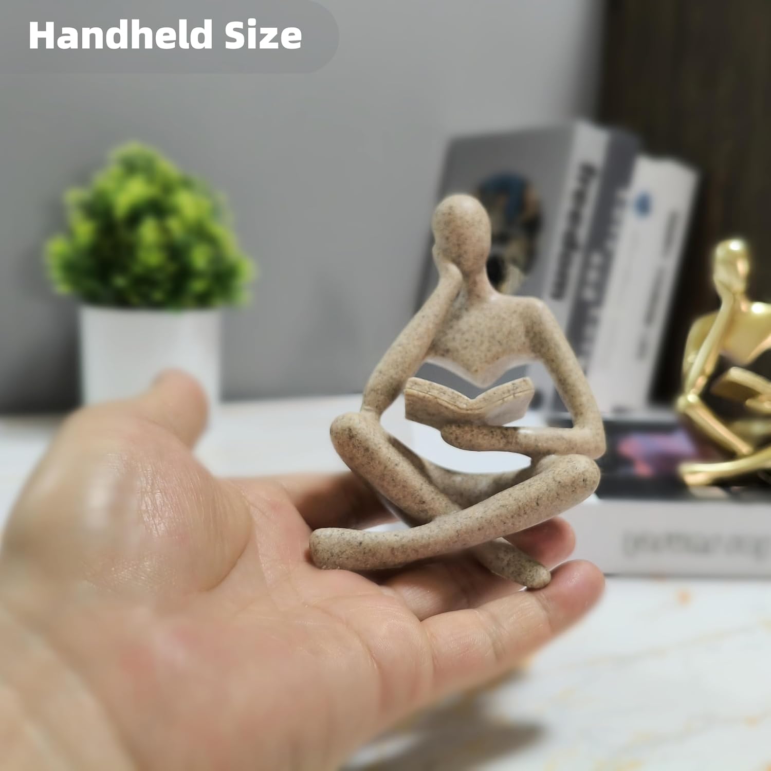 Reading Thinker Statue / Gray