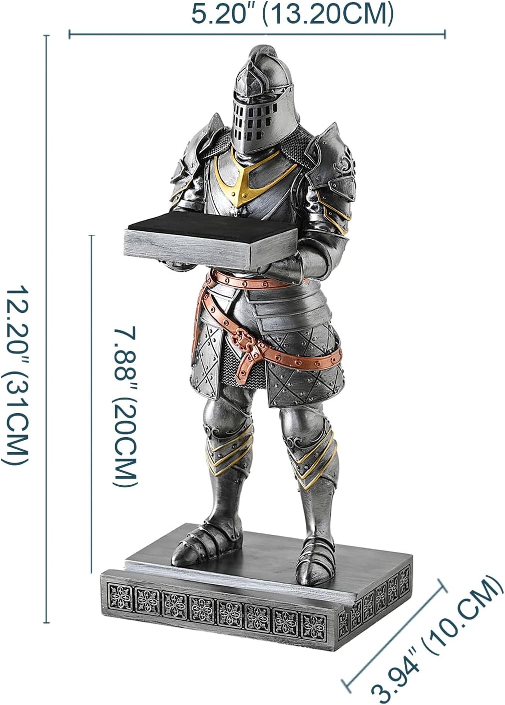 King's Guard Headphone Stand Watch Stand Jewelry Holder Tray Tower Iron | 12.20 Inch Resin Warrior Pen Holder Cell