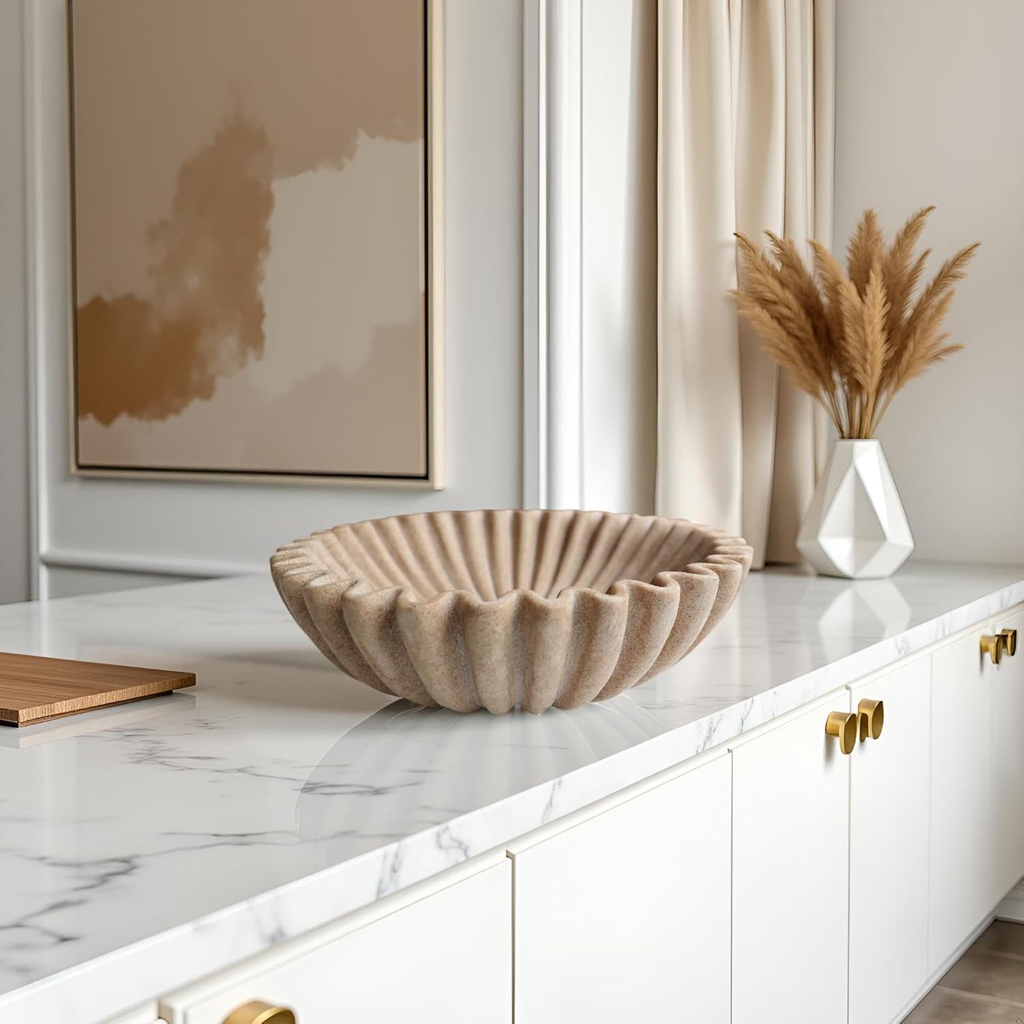 Scalloped Bowls for Modern Home Decor / Beige / 10inch
