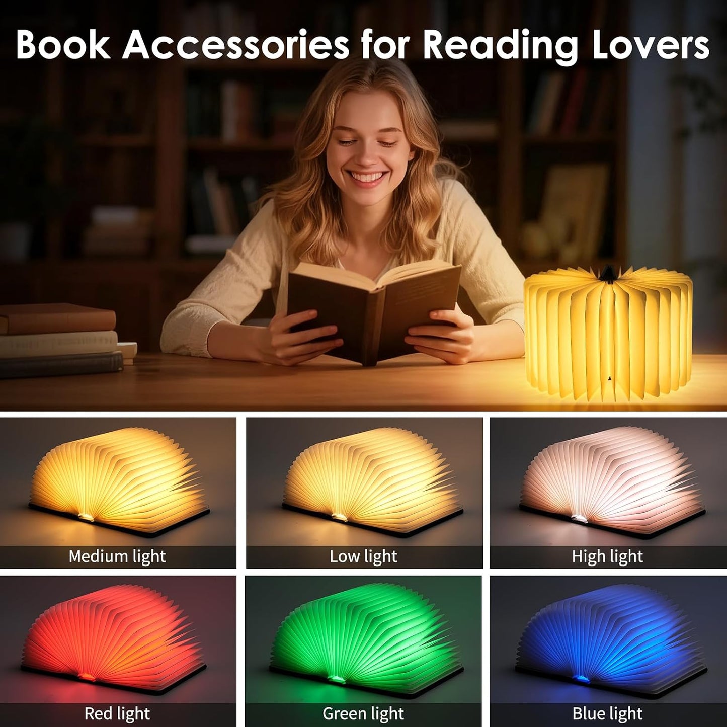 Book Lamp for Book Lovers Gifts